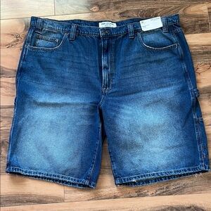 Baggy Carpenter Denim Shorts Sz 50 Big Tall Arizona Jean Co Flex 12” Inseam